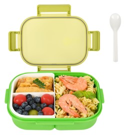 AGREON Bento Box with Removable Compartments for Adults & Kids - 1000ml Leak Proof Lunch Box with Utensils, BPA-Free, Microwave & Dishwasher Safe, Portable (Green)