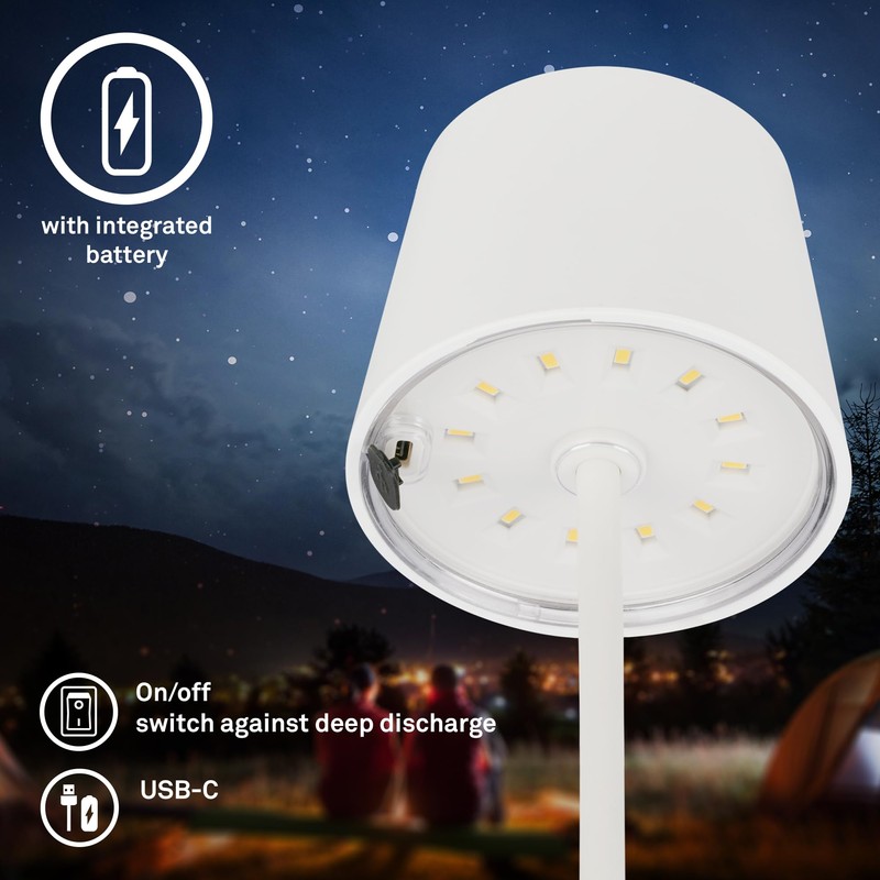 BRILONER Wireless LED Table Lamp, Dimmable Bedside Lamp, Touch Desk