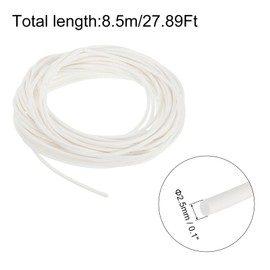 uxcell Silicone Foam Seal Strip, 2.5mm(0.1") Dia 8.5 Meters(27.89 Ft) Long Sponge Rubber Weather Seal Strip Round Rubber Cord Solid for DIY Warehouse, Pads, Foam Tubing, Crafts - White