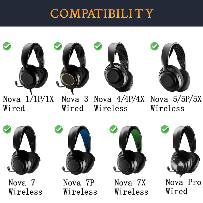 SOULWIT Protein Leather Replacement Ear Pads for Steelseries Arctis Nova