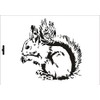 UMR-Design W-128 Squirrel Textil- / wallstencil Size A5