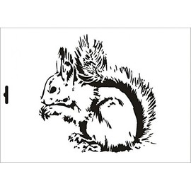 UMR-Design W-128 Squirrel Textil- / wallstencil Size A5