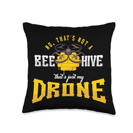 Beehive Drone Pilot Quadcopter Quadrotor Multicopter Camera Throw Pillow