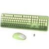 FCPLU xUBOTIE Wireless Keyboard and Mouse Combo, 104-Key Colorful Round