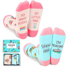 Zmart Book Lover Gifts for Women Females, I'm Reading Book Gifts for Book Lovers Readers, Crazy Book Reading Socks for Girls Students