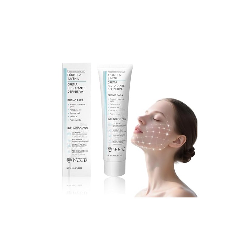 WEUD Crema Coreana Original, Crema Hidratante con Niacinamide, Centella Asitica,