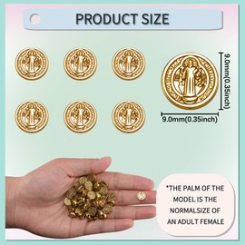 60Pcs Alloy Cross Jesus Saint Benedict Medal Loose Beads Spacer Beads Charms for DIY Rosary Holy Beads Necklace Bracelet Jewelry Making (Antique Gold)