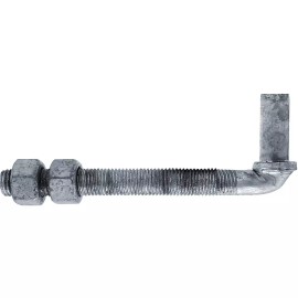 Jake Sales Chain Link Gate J-BOLT HINGE: 5/8" pin Threaded J-Bolt Post Hinges (4 lengths) - 6" (1pc) Chain Link J-Bolt Gate Hinge 5/8