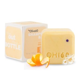 Shampoo en barra de Oliva. Oliva60, Sin sulfatos, Con aceite de argán, macadamia, extracto de aloe, provitamina B5. 100 gr. (Wild orange)             