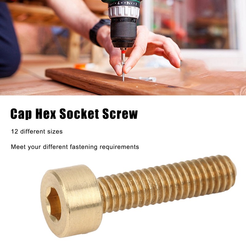 50Pcs Cap Hex Socket Screw Copper Fastener Hardware Tools Industrial