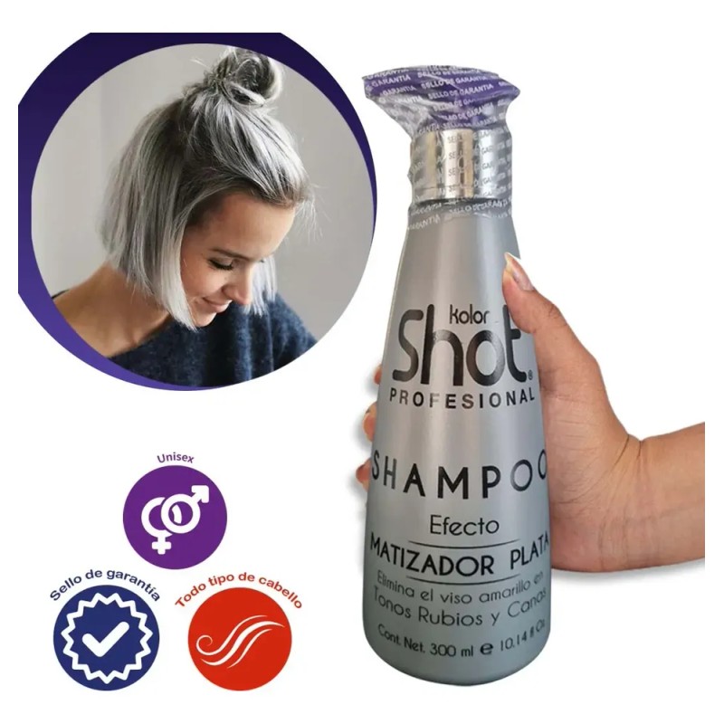 Shampoo Matizador Plata Cabello Platinado Y Canas Kolor Shot