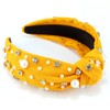 AHONEY Pearl Headband Knotted Headband for Women Girls, Rhinestone Top