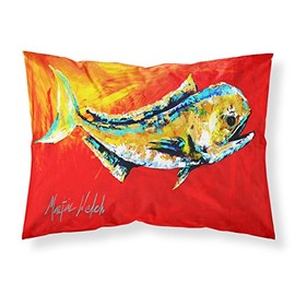 Caroline's Treasures MW1156PILLOWCASE Danny Dolphin Fish Fabric Standard Pillowcase Lightweight Super Soft Easy Care Decorative Artwork Pillowcase, Standard