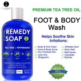 Truremedy Naturals Remedy Tea Tree Oil Body Wash - Body Wash That Helps Body Odor, Ringworm, & Skin Irritations - Tea Tree Soap Body Wash (1 pk, 12 oz)