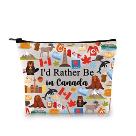 PYOUL Canada Travel Gift I'd Rather Be in Canada Makeup Bag Canada Lover Cosmetic Bag Canada Sightseeing Gift Canadian Gift (Be in Canada Bag)