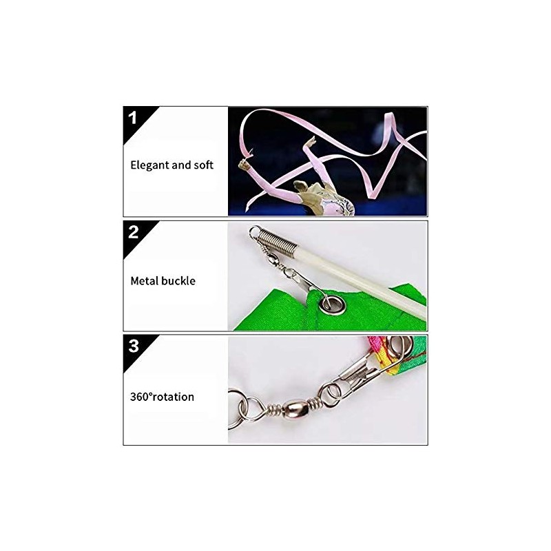 HOMEBT 2M Pieces Dance Ribbons Streamers Rhythmic Gymnastics Ribbon Wands