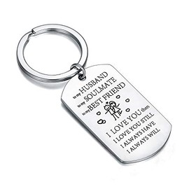 Waeceip Couple Keychain to My Love Keychain Wife Husband Gifts Boyfriend Girlfriend Gifts Valentine Gift Anniversary Day Gifts Birthday Jewellery Wedding Gift (to My Husband)