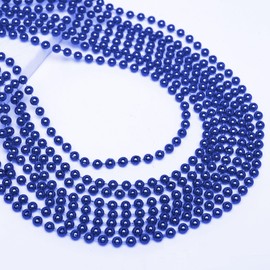 Artlunar 24 PCS Mardi Gras Beads, Blue Christmas Bead Stuff Party Favors, 33" Mardi Gras Beads Necklaces, Festival Parade Throw Accessories For Wedding Birthday Celebrations Decorations (Blue)
