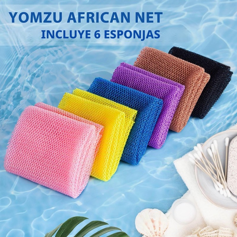 Esponja africana de red exfoliante de 6 piezas YOMZU para