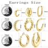 PATISORNA Gold Chunky Hoop Earrings Set for Women,14K Gold Plated