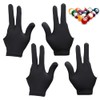 KAEGOUSY 4 Pcs Snooker Billiard Gloves Billiard Gloves Three Finger