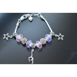 Infinity Collection Gymnastics Charm Bracelet- Gymnastics Jewelry- European Style Snake Chain Bracelet- Perfect Gymnast Gift