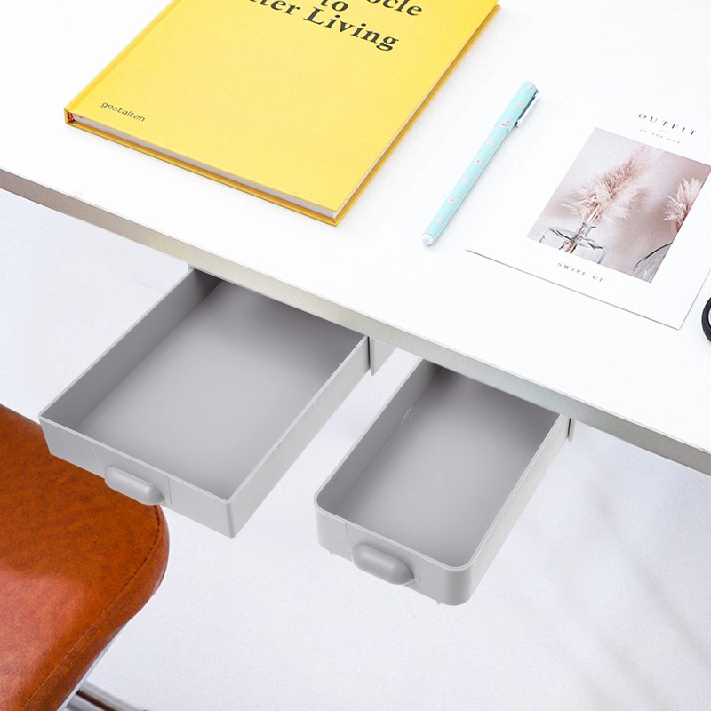 Operitacx 2pcs Hidden Drawer under Table Ground Coffee Container Dividers