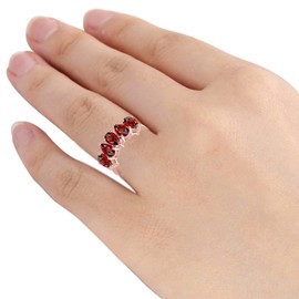 Orchid Jewelry 925 Sterling Silver Promise Rings For Women - Delightful 2.76 Carats Red Garnet with perfect Prong Setting in a Pear Shape