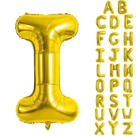 Gold Letter Balloons 40 Inch - Big Size Jumbo Mylar Foil Helium Balloons for Birthday Wedding Anniversary Party Decorations/Letter I YUNSHANGMO