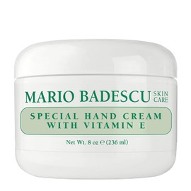 Mario Badescu Crema de manos especial con vitamina E para hombres y mujeres, órmula no grasa, ligera y de rápida absorción para peil seca y agrietada, 236 ml