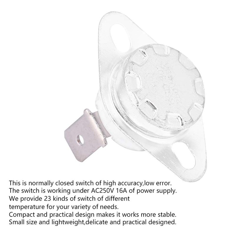 KSD302 250VAC 16A Thermostat 115℃/239℉, Thermal Switch Normally Closed, Temperature
