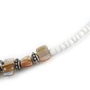Avalaya White Glass Bead Wire Necklace with Shell & Mother