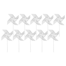 Angoily 24 Pieces DIY Paper Pinwheels White Windmills Made of Blank Paper for Boys and Girls Patriotic Pinwheels for 4th of July Crafts School Work Crafts at Home