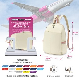 SUCIKORIO 40 x 30 x 20 cm, Wizzair Backpack, Hand Luggage, Airplane, Waterproof Nylon Travel Backpack, Women's Modern and Elegant Travel Backpack with 14 Inch Laptop Compartment for Travel, Eurowings,