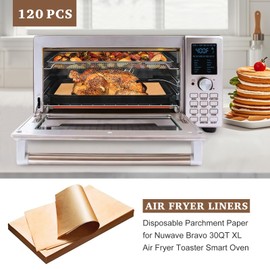 Air Fryer Liners Disposable Parchment Liners Compatible with Nuwave Bravo xl Air Fryer Toaster Smart Oven, Baking Sheet Liners Air Fryer Accessories for Nuwave 12-in-1 30qt Oven