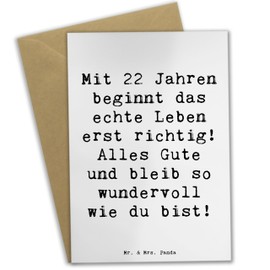 Mr. & Mrs. Panda Grußkarte Spruch 22. Geburtstag - Geschenk, echtes Leben, Feier, Humor, Geburtstagswünsche, persönliche Geschenke, Jubiläum,