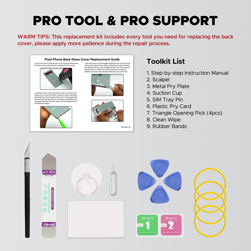 GREEN FUSION Compatible with Pixel 7 Back Glass Cover Replacement,