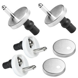 Toilet Seat Fixings, Toilet Seat Hinges Fixings, Quick Release Toilet Seat Hinges, Toilet Fixing Kit with Spare Expanding Rubber Screws Nuts Bolts for WC Toilet Blind Holes (4PCS)