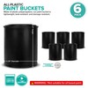 1-Quart Plastic Paint Bucket (6 Pack) - Triple Lock Airtight