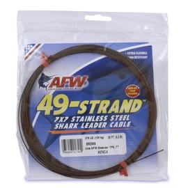 American Fishing Wire 49-Strand Cable Bare 7x7 Stainless Steel Leader Wire, Camo Brown, 275 Pound Test, 30-Feet