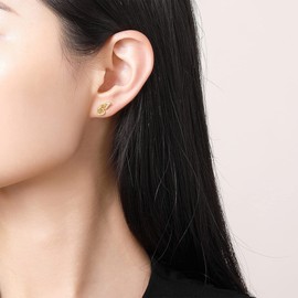 Ohrstecker 925 Sterling Silber Mädchen, Ohrringe Gold Ohrschmuck mit Zirkonia Schmetterling Kommt in Schmuck Geschenk Box (Gold Schmetterling)