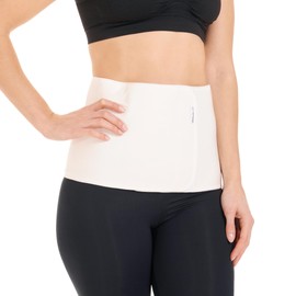 Herzmutter Abdominal Bandage After Birth Surgery - Postpartum - Support After Pregnancy Cesarean Section - Recovery - Velcro Closure - 3100 (XL, White)
