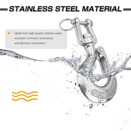 AMYSPORTS Heavy Duty Slip Hook Load Tow Chain Clevis Hook Winch Trailer Steel Clevis Latch Safety Lifting Stainless 3/16 Inch 330lbsf
