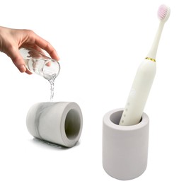 DiatZeno Mini Toothbrush Holders for Bathrooms - Diatomite Quick-Dry Organizer, Compact Portable Toothbrush Holder for Countertop, Shower & Travel Storage