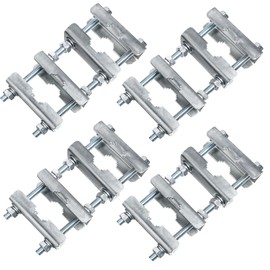 4 Sets Antenna Mast Clamp Mast to Mast Bracket Kit with V Jaw Blocks for 1"-2.5" OD Poles, Heavy Duty Antenna Pole to Pole Mounting Hardware for Ham TV Antennas, Security Cameras, Weather Station