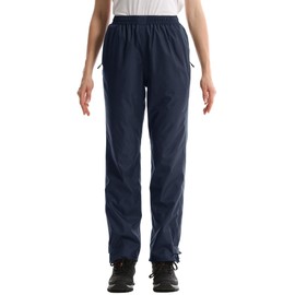 iCreek Women's Rain Pants Waterproof Zipper Pocket Windproof Hiking Pants Lightweight Over Pants Outdoor for Fishing, Rainy (Navy Blue, Small/33 Inseam)