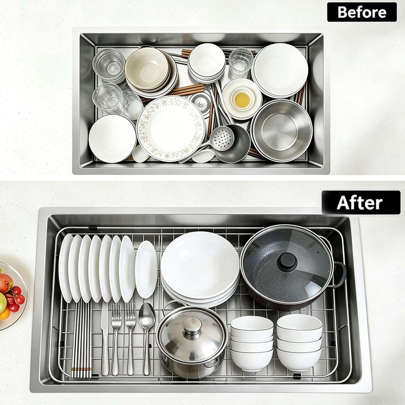 Sink Protectors for Kitchen Sink Bottom, 304 Stainless Steel 27