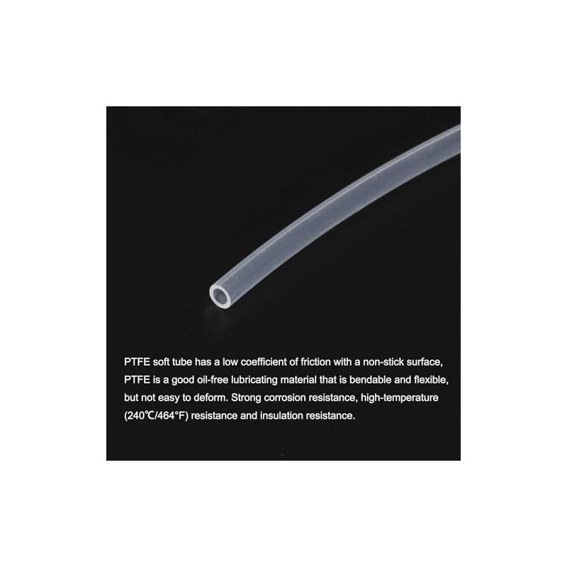 QUARKZMAN PTFE Hose 1m Long, 2.5mm ID 4mm OD High