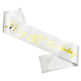 Ashaqshnglee 80th Birthday Sash, It's My 80th Birthday Sash White Gold, 80 Birthday Decorations Gifts for Women Men Happy 80th Birthday Party Favor Supplies