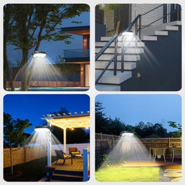 Solar Motion Sensor Outdoor Lights, USB/Solar Powered Motion Sensor Lights with Flexible Octopus Tripod, 3 Lighting Modes IP65 Waterproof Motion Activated Light for Camping Fence Patio (Black)